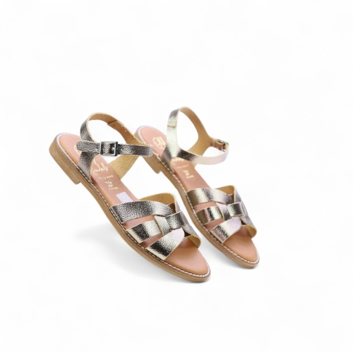 Дамски ежедневни сандали от естествена кожа в злато 5571 Oh My Sandals