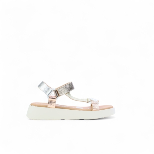 Дамски ежедневни сандали от естествена кожа в сребро и злато 5653 Oh My Sandals