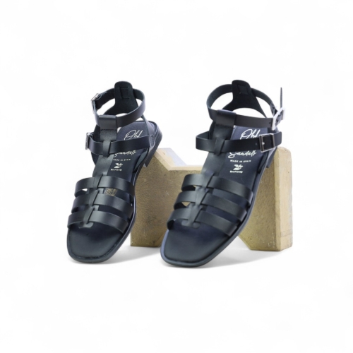 Дамски ежедневни сандали от естествена кожа черни 5769 Oh My Sandals