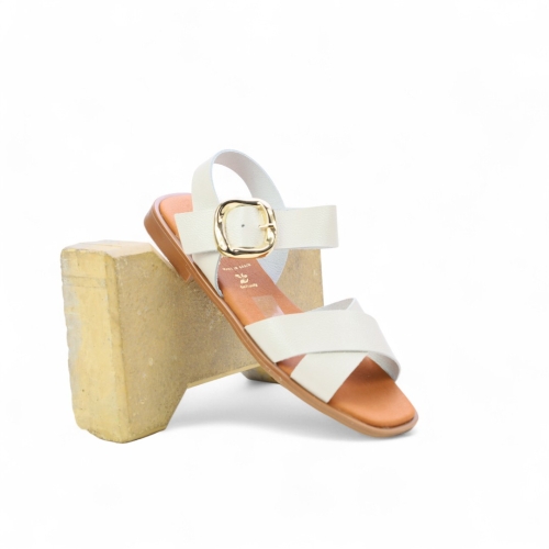 Дамски ежедневни сандали от естествена кожа бежови 5583 Oh My Sandals