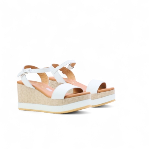 Дамски ежедневни сандали от естествена кожа в бяло 5735 Oh My Sandals