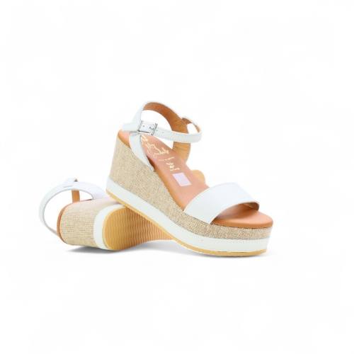 Дамски ежедневни сандали от естествена кожа в бяло 5735 Oh My Sandals