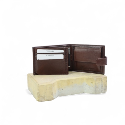 Мъжки кожен портфейл кафяв 66P