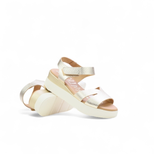 Дамски ежедневни сандали от естествена кожа в злато 5673 Oh My Sandals