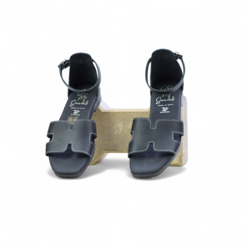 Дамски ежедневни сандали от естествена кожа черни 5567 Oh My Sandals