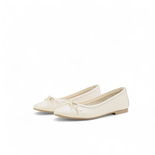 Дамски балерини от естествена кожа крем 151124