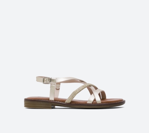 Дамски ежедневни сандали от естествена кожа в злато 6785-52924 Patricia Miller