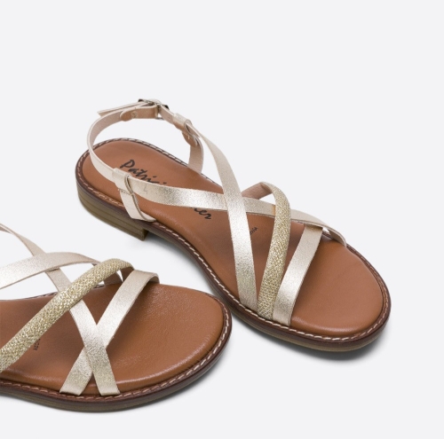 Дамски ежедневни сандали от естествена кожа в злато 6785-52924 Patricia Miller