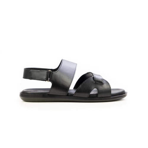 Мъжки ежедневни сандали от естествена кожа черни 456 Valente Marchesi