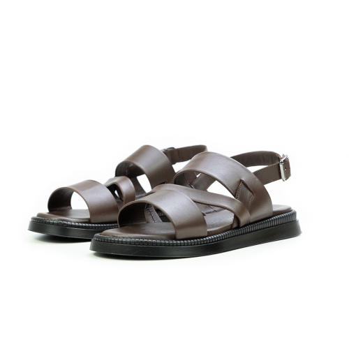 Мъжки ежедневни сандали от естествена кожа кафяви 805 Valente Marchesi