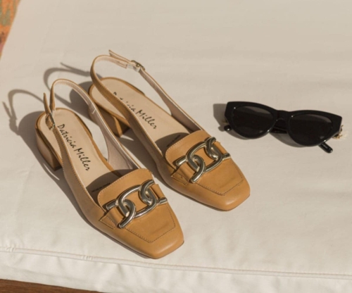 Дамски елегантни сандали от естествена кожа камел 6701 H-29530 Patricia Miller