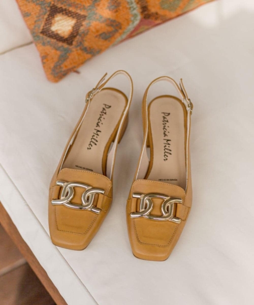 Дамски елегантни сандали от естествена кожа камел 6701 H-29530 Patricia Miller