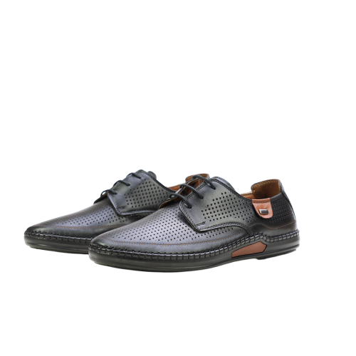 Мъжки ежедневни обувки от естествена кожа черни 574