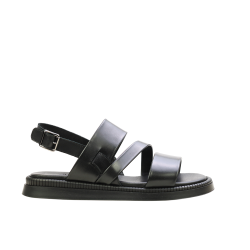 Мъжки ежедневни сандали от естествена кожа черни 805 Valente Marchesi