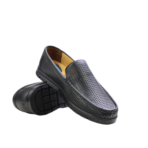 Мъжки ежедневни обувки от естествена кожа черни 803