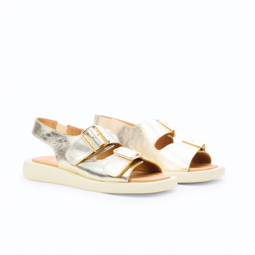 Дамски ежедневни сандали от естествена кожа в злато 1287-54