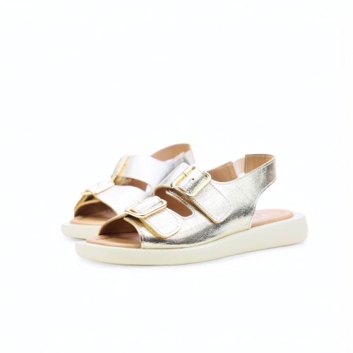 Дамски ежедневни сандали от естествена кожа в злато 1287-54