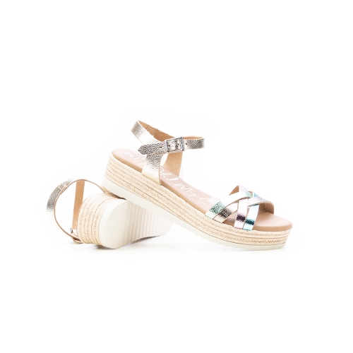 Дамски ежедневни сандали от естествена кожа шарени 5690 Oh My Sandals