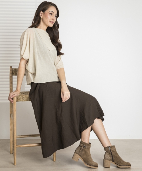 Дамски ежедневни боти от естествен набук тауп 6941P Patricia Miller