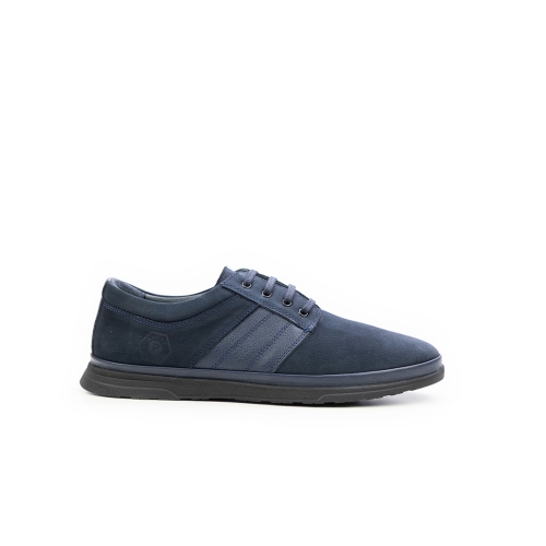 Мъжки ежедневни обувки от естествен набук тъмно сини 404-05-32