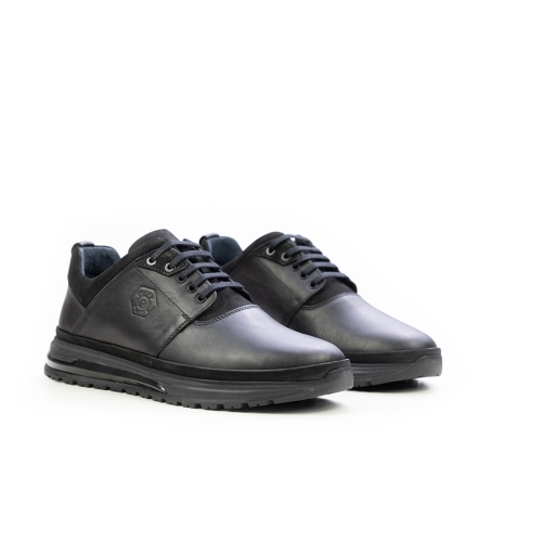 Мъжки спортни обувки от естествена кожа черни 362-20-07