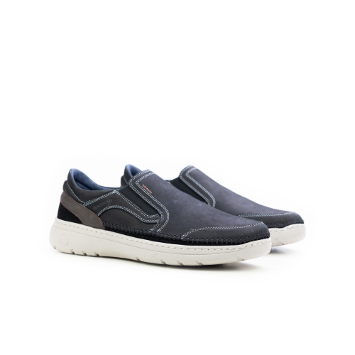 Мъжки спортни мокасини от естествена кожа черни 3641 Baerchi