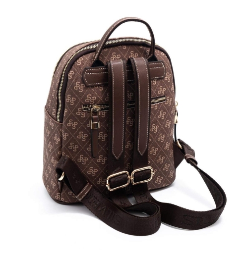 Дамска раница кафява 901 M178 SP Print Silver&Polo