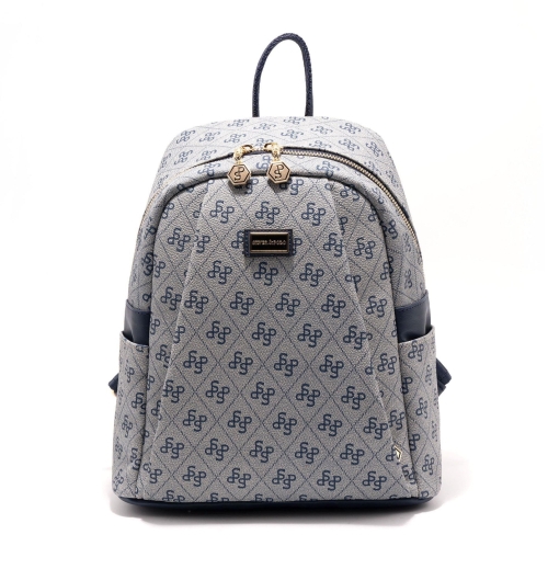 Дамска раница в синьо и тъмно синьо 926 M178 SP Print Silver&Polo