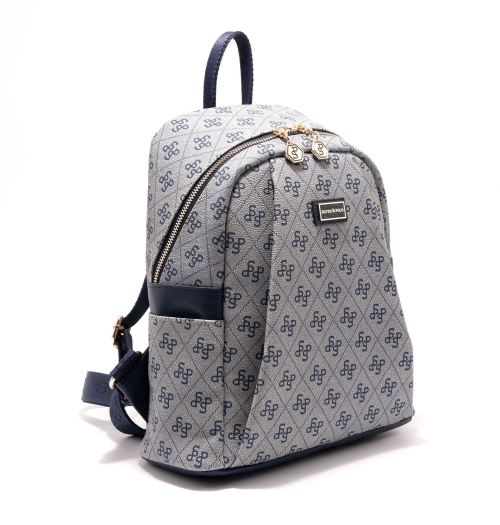 Дамска раница в синьо и тъмно синьо 926 M178 SP Print Silver&Polo