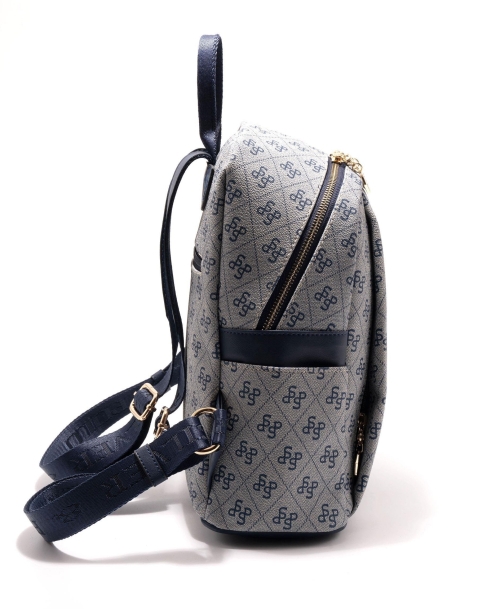 Дамска раница в синьо и тъмно синьо 926 M178 SP Print Silver&Polo