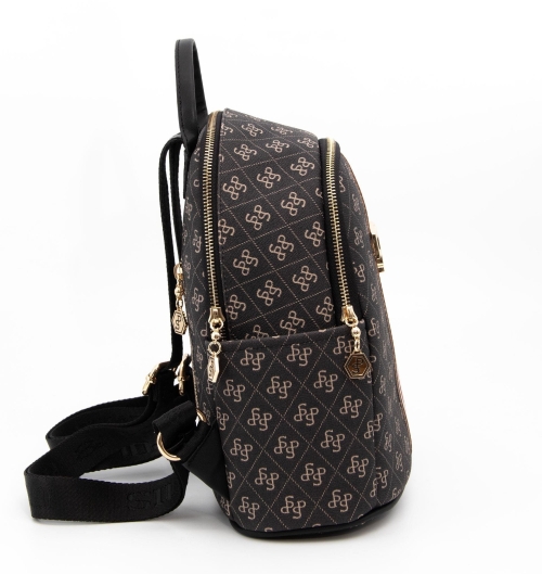 Дамска раница в черно и бежово 1161 C178 Silver&Polo