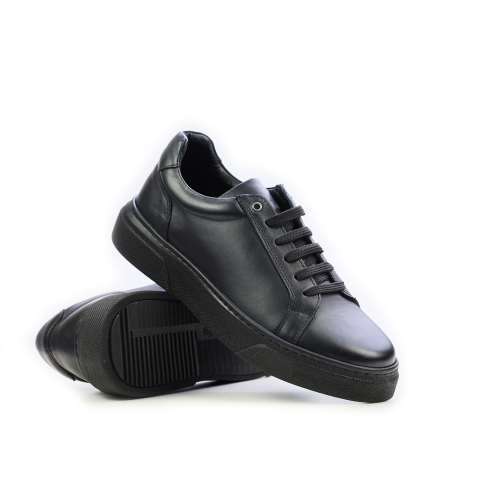 Мъжки спортни обувки от естествена кожа черни 106-010