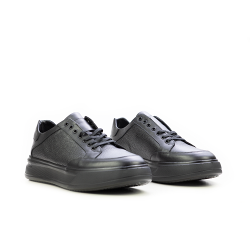 Мъжки спортни обувки от естествена кожа черни 7501-10-180