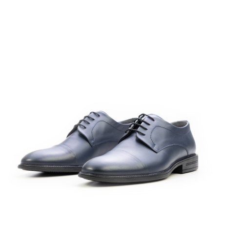 Мъжки елегантни обувки от естествена кожа тъмно сини 7001