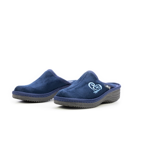 Дамски домашни пантофи тъмно сини 17-161