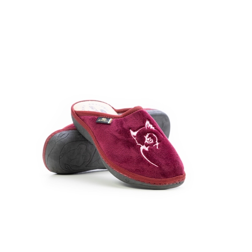 Дамски домашни пантофи бордо 24-091