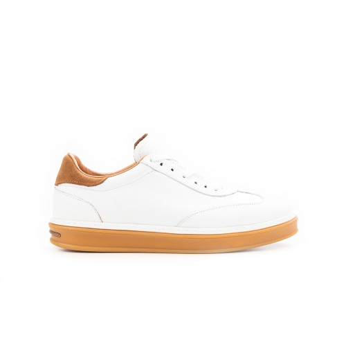 Мъжки спортни обувки от естествена кожа в бяло LP-S