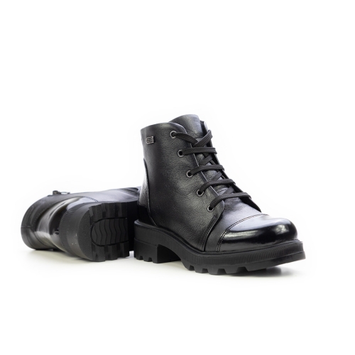 Дамски ежедневни боти от естествена кожа черни 11-1054-1-41