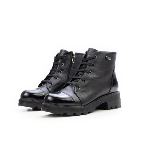 Дамски ежедневни боти от естествена кожа черни 11-1054-1-41