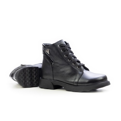 Дамски ежедневни боти от естествена кожа черни 10-293-01-302