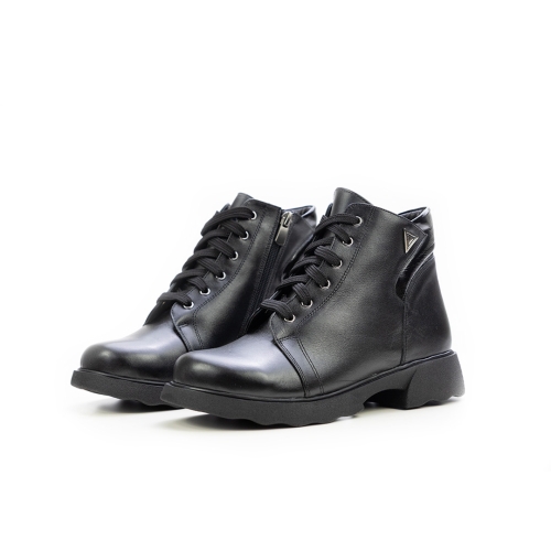 Дамски ежедневни боти от естествена кожа черни 10-293-01-302