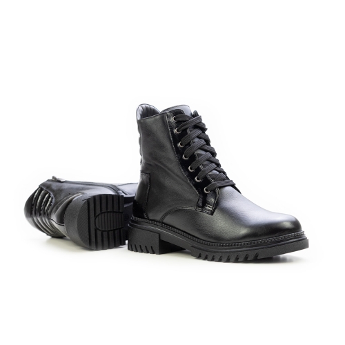 Дамски ежедневни боти от естествена кожа черни 10-287-01-301