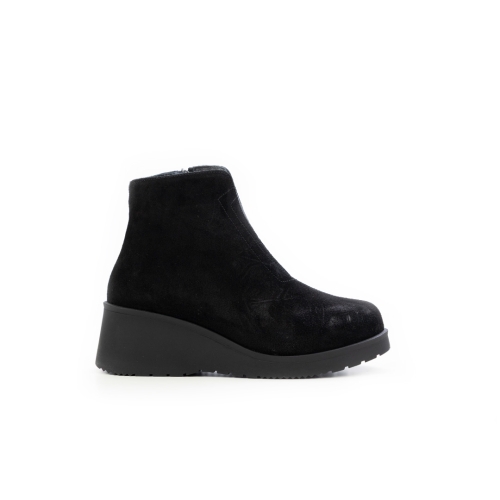 Дамски ежедневни боти от естествен велур на платформа черни 1378