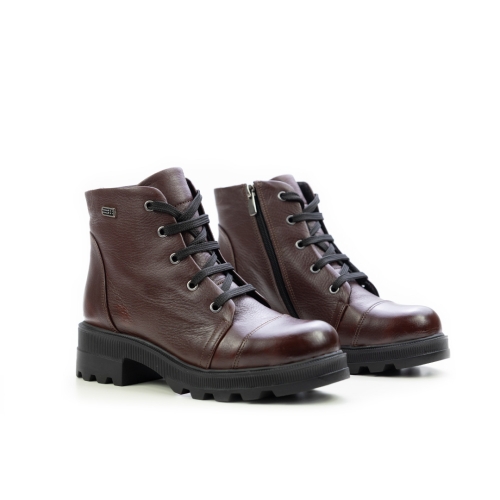 Дамски ежедневни боти от естествена кожа кафяви 11-1054-4