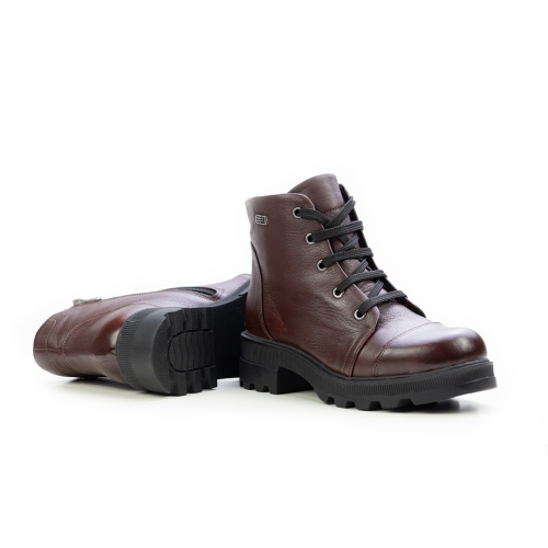 Дамски ежедневни боти от естествена кожа кафяви 11-1054-4