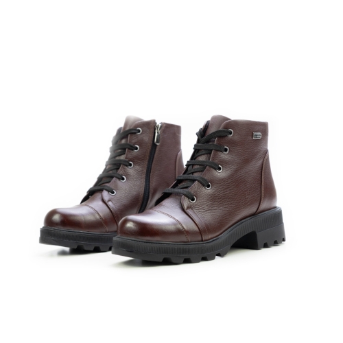 Дамски ежедневни боти от естествена кожа кафяви 11-1054-4