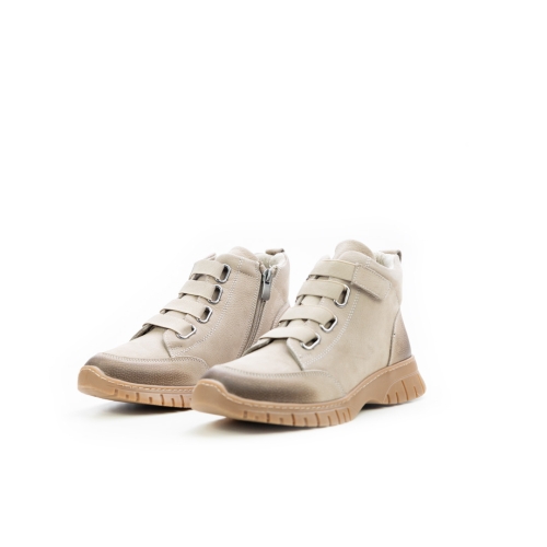 Дамски ежедневни боти от естествен набук бежови 25609