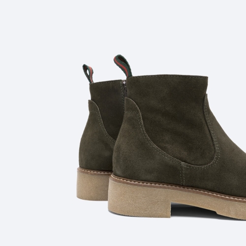 Дамски ежедневни боти от естествен велур зелени 6928-139 Patricia Miller