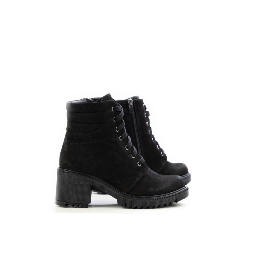 Дамски ежедневни боти от естествен набук черни 10-970-31-2094