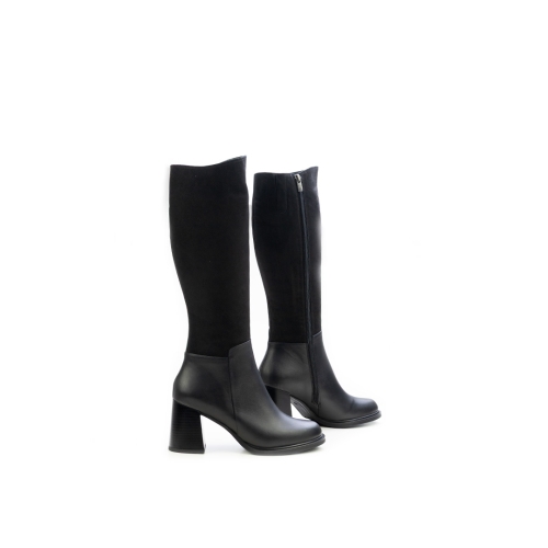 Дамски елегантни ботуши от естествена кожа черни 360-100-180